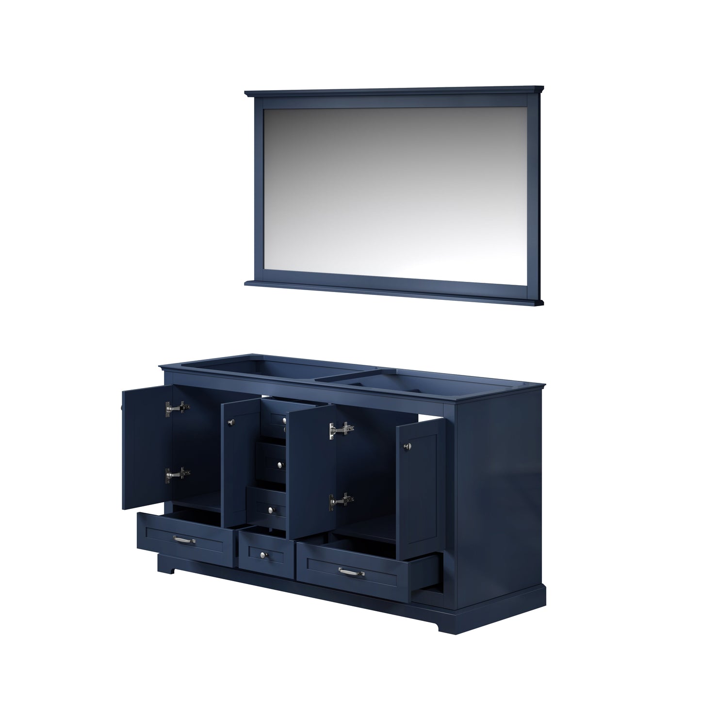 Dukes 60 in. W x 22 in. D Navy Blue Double Bath Vanity