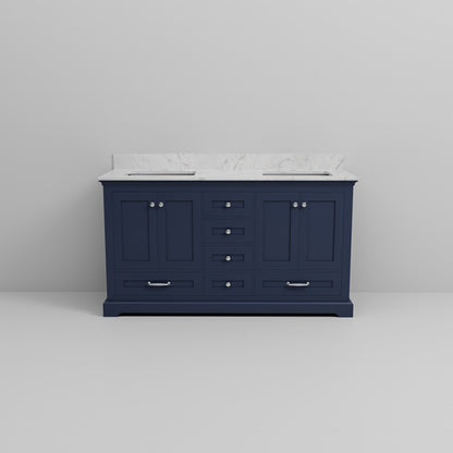 Dukes 60 in. W x 22 in. D Navy Blue Double Bath Vanity