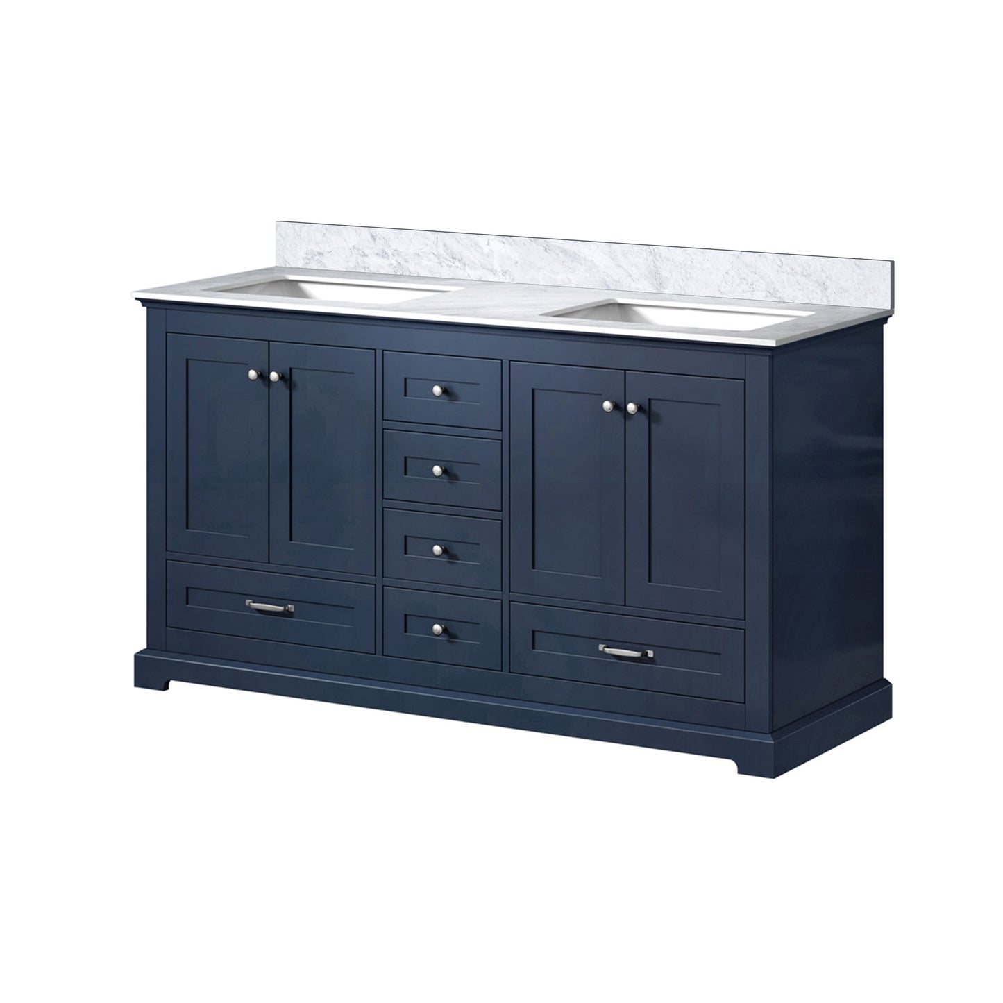 Dukes 60 in. W x 22 in. D Navy Blue Double Bath Vanity
