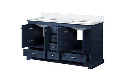 Dukes 60 in. W x 22 in. D Navy Blue Double Bath Vanity