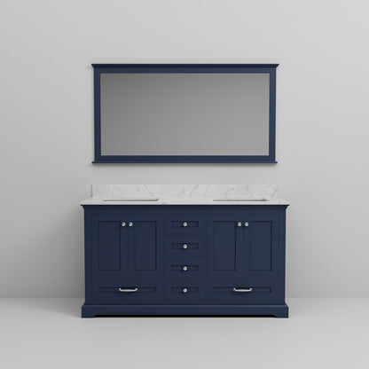 Dukes 60 in. W x 22 in. D Navy Blue Double Bath Vanity