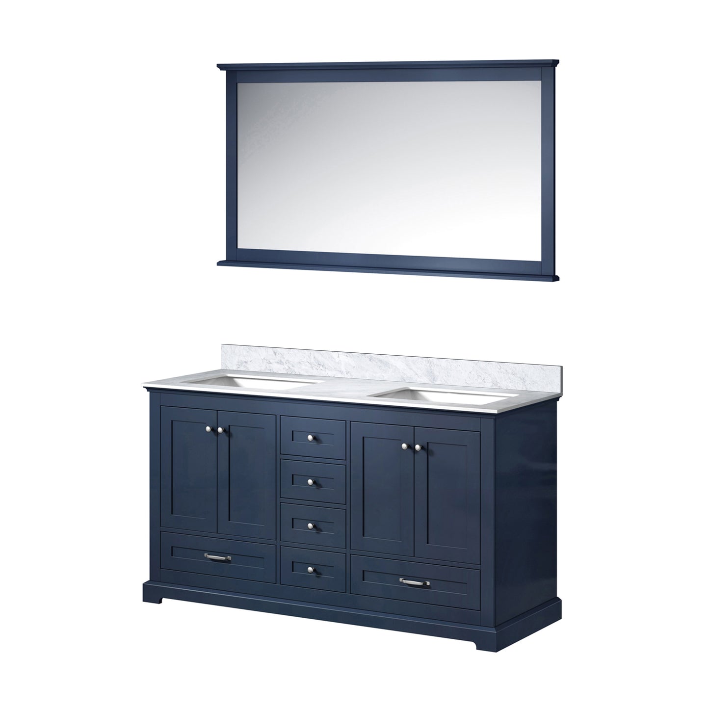 Dukes 60 in. W x 22 in. D Navy Blue Double Bath Vanity