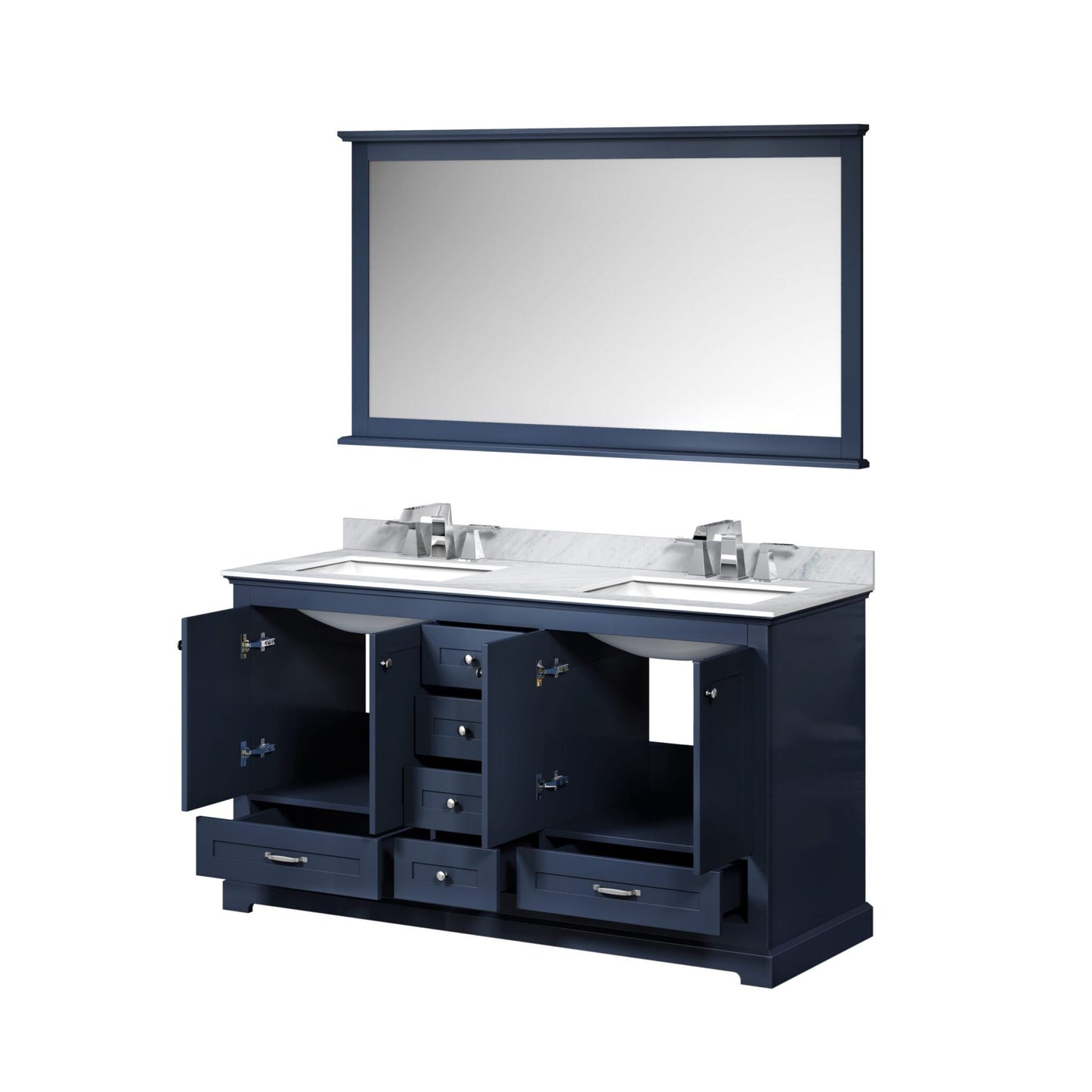 Dukes 60 in. W x 22 in. D Navy Blue Double Bath Vanity