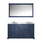 Dukes 60 in. W x 22 in. D Navy Blue Double Bath Vanity
