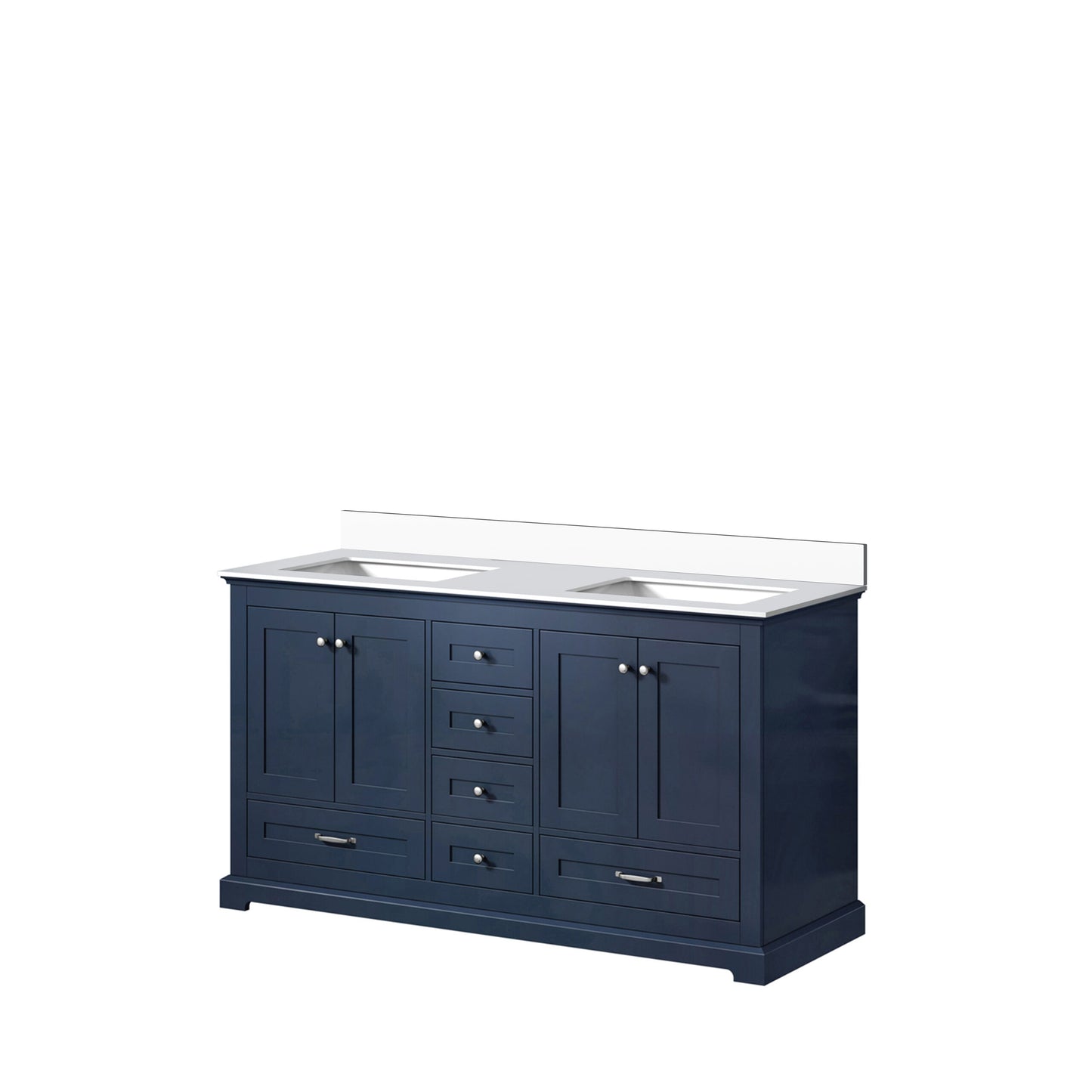 Dukes 60 in. W x 22 in. D Navy Blue Double Bath Vanity