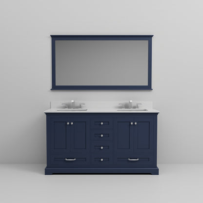 Dukes 60 in. W x 22 in. D Navy Blue Double Bath Vanity