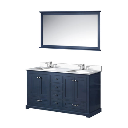 Dukes 60 in. W x 22 in. D Navy Blue Double Bath Vanity
