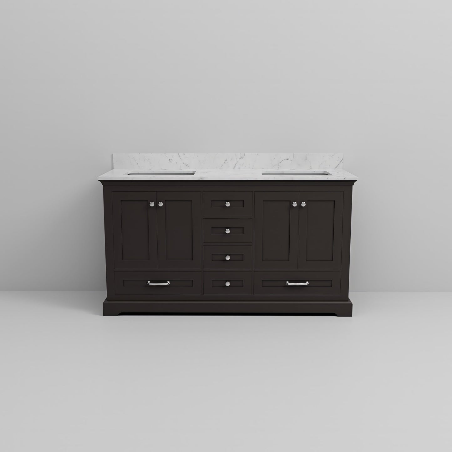 Dukes 60 in. W x 22 in. D Espresso Double Bath Vanity