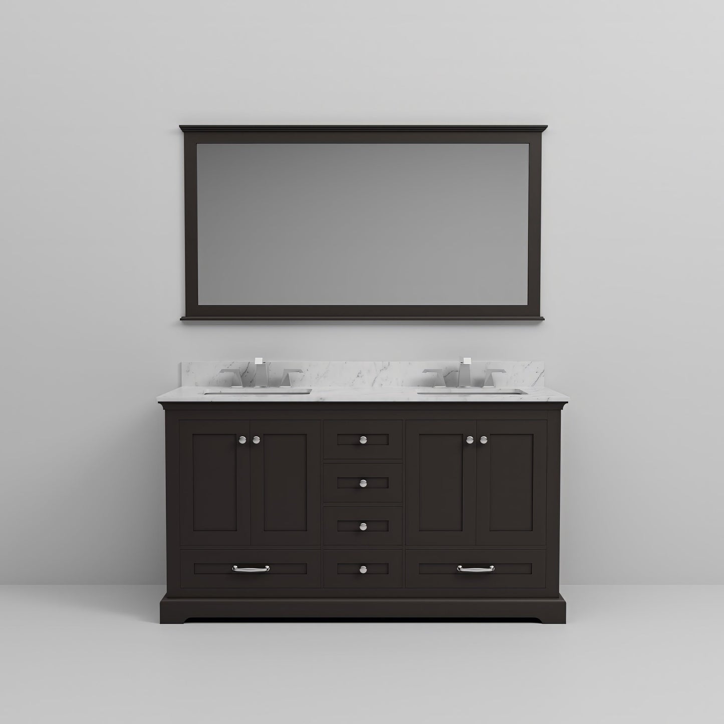 Dukes 60 in. W x 22 in. D Espresso Double Bath Vanity