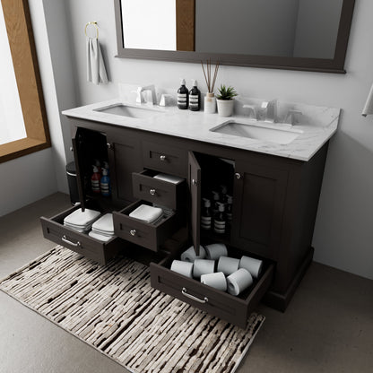 Dukes 60 in. W x 22 in. D Espresso Double Bath Vanity