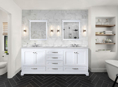 Dukes 80 in. W x 22 in. D White Double Bath Vanity