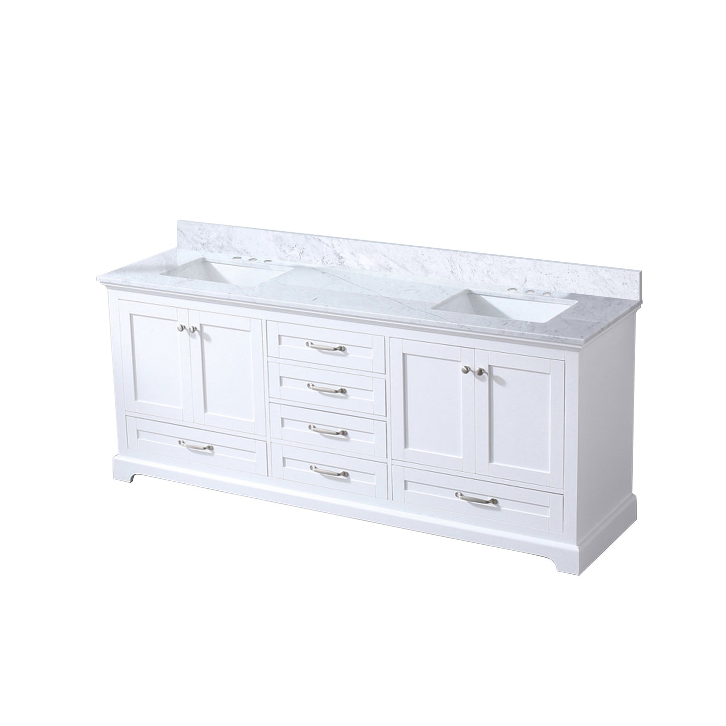 Dukes 80 in. W x 22 in. D White Double Bath Vanity