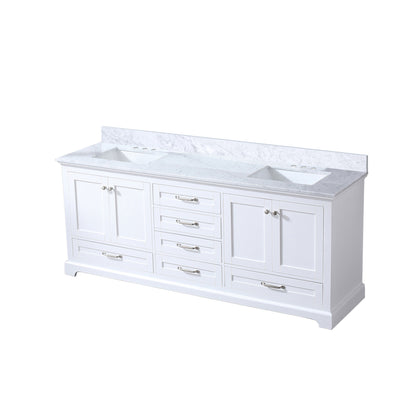 Dukes 80 in. W x 22 in. D White Double Bath Vanity