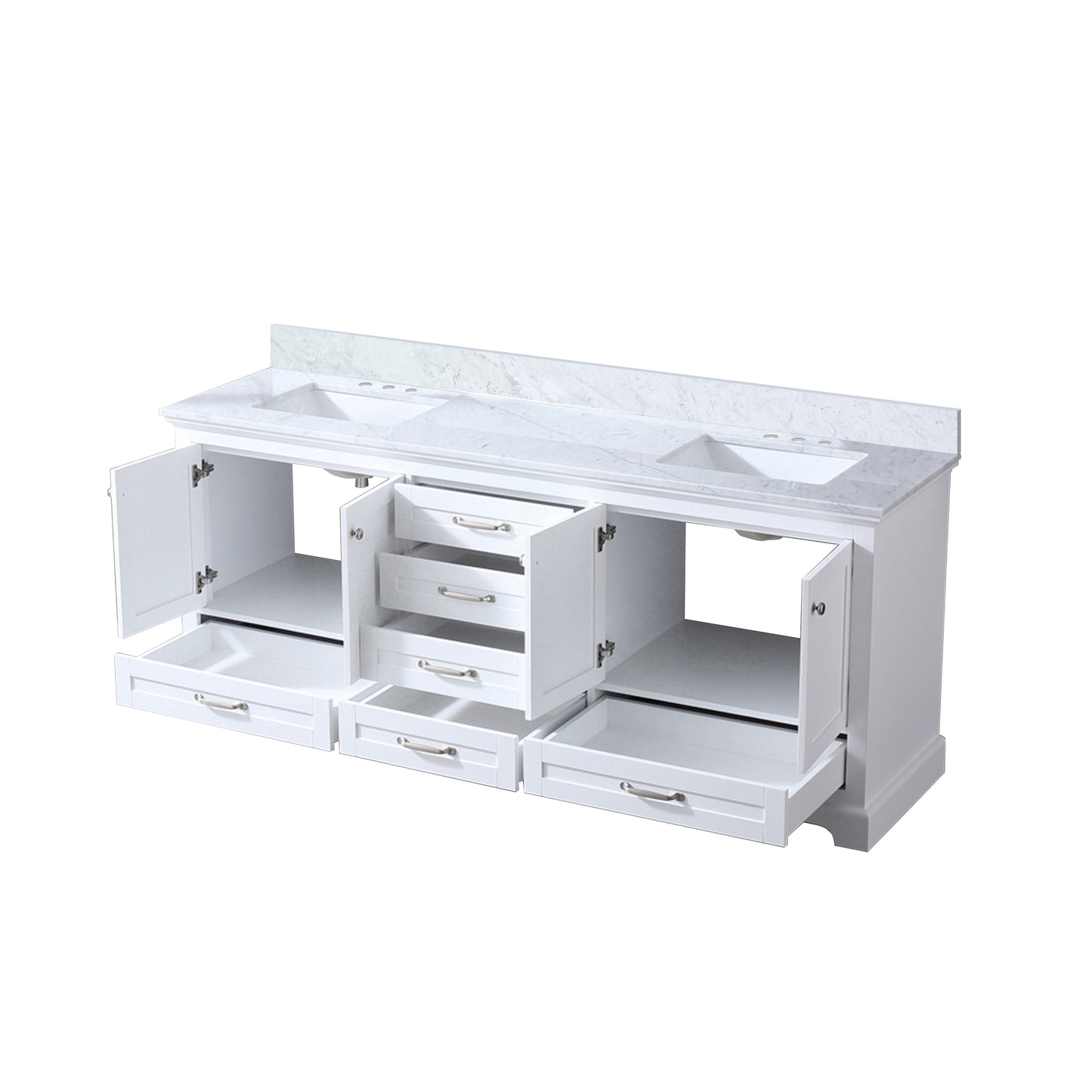 Dukes 80 in. W x 22 in. D White Double Bath Vanity