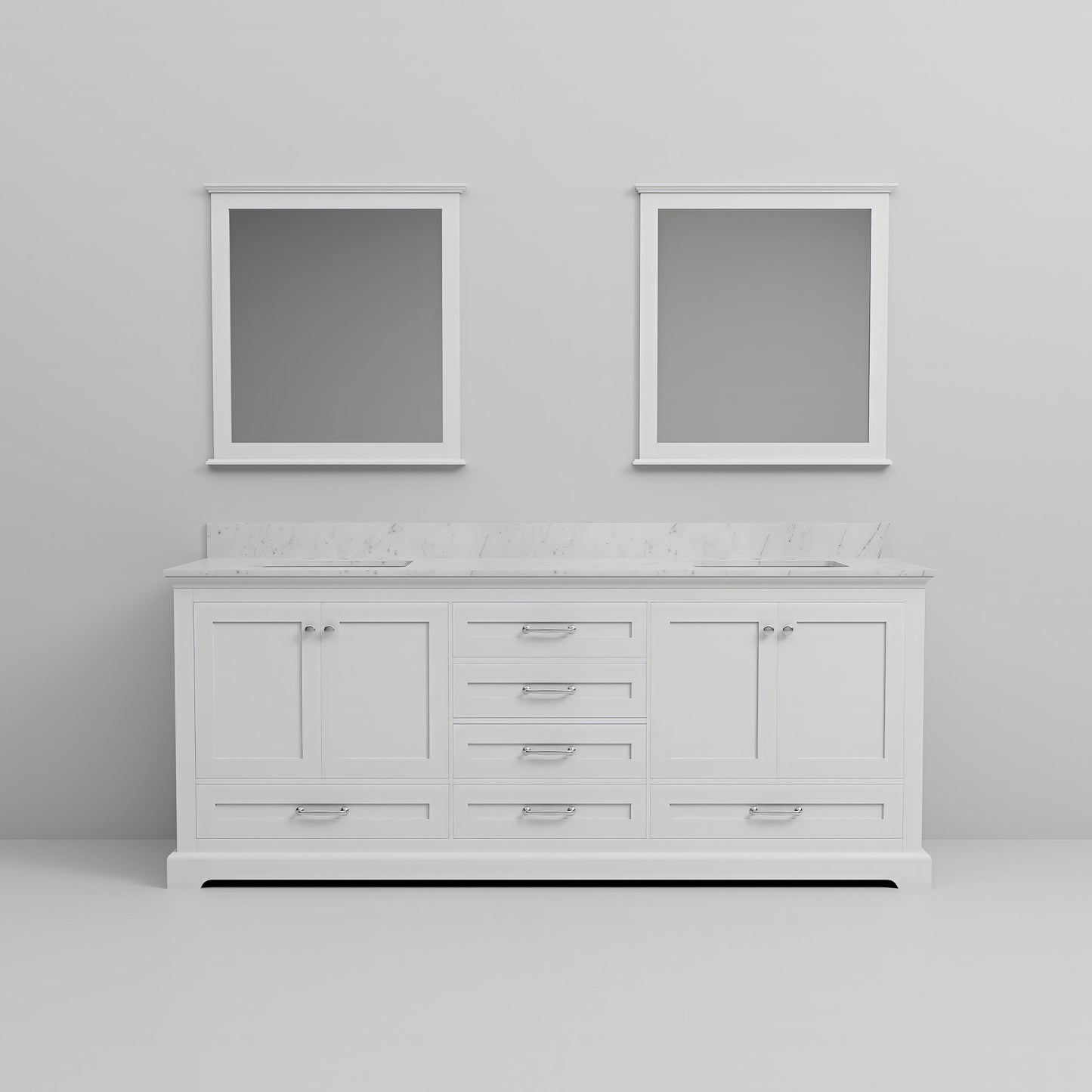 Dukes 80 in. W x 22 in. D White Double Bath Vanity