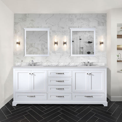 Dukes 80 in. W x 22 in. D White Double Bath Vanity