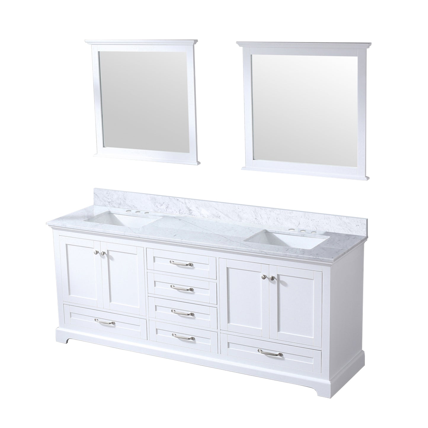 Dukes 80 in. W x 22 in. D White Double Bath Vanity