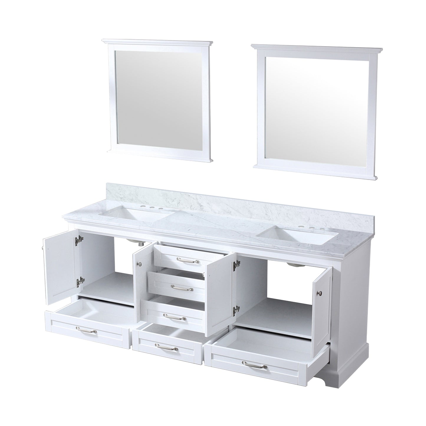 Dukes 80 in. W x 22 in. D White Double Bath Vanity