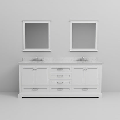Dukes 80 in. W x 22 in. D White Double Bath Vanity