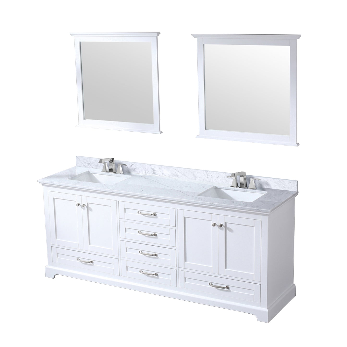 Dukes 80 in. W x 22 in. D White Double Bath Vanity