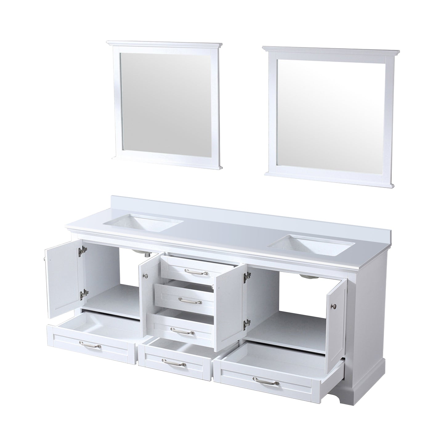 Dukes 80 in. W x 22 in. D White Double Bath Vanity