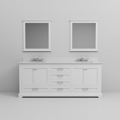 Dukes 80 in. W x 22 in. D White Double Bath Vanity