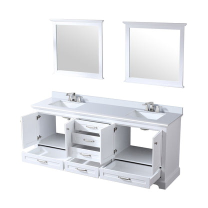 Dukes 80 in. W x 22 in. D White Double Bath Vanity