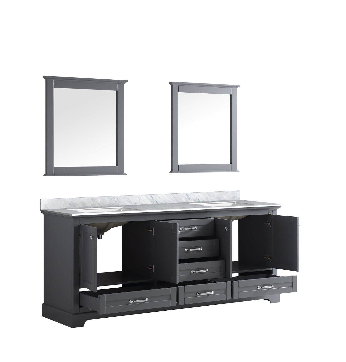 Dukes 80 in. W x 22 in. D Dark Grey Double Bath Vanity