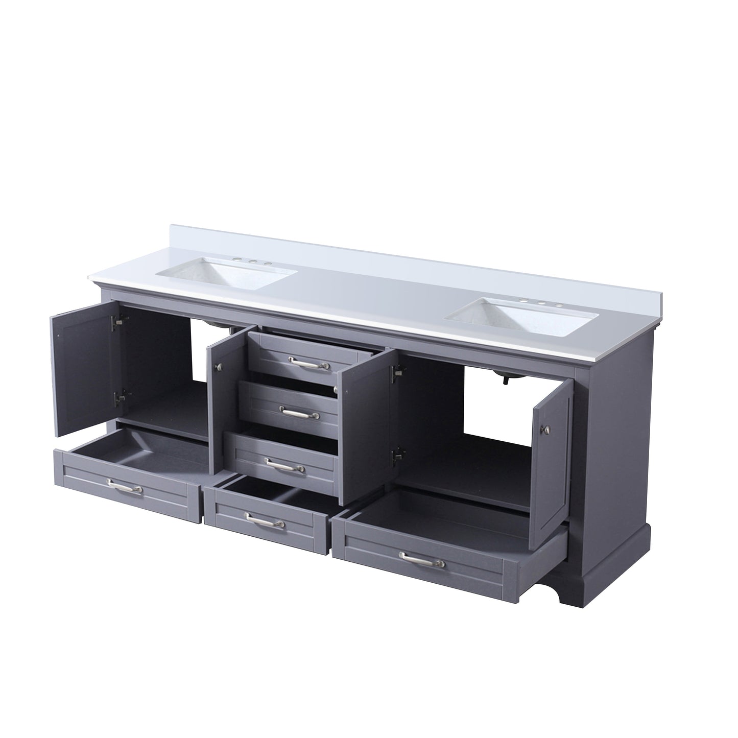 Dukes 80 in. W x 22 in. D Dark Grey Double Bath Vanity