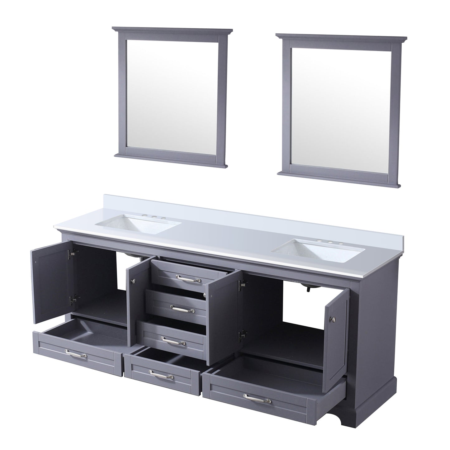 Dukes 80 in. W x 22 in. D Dark Grey Double Bath Vanity