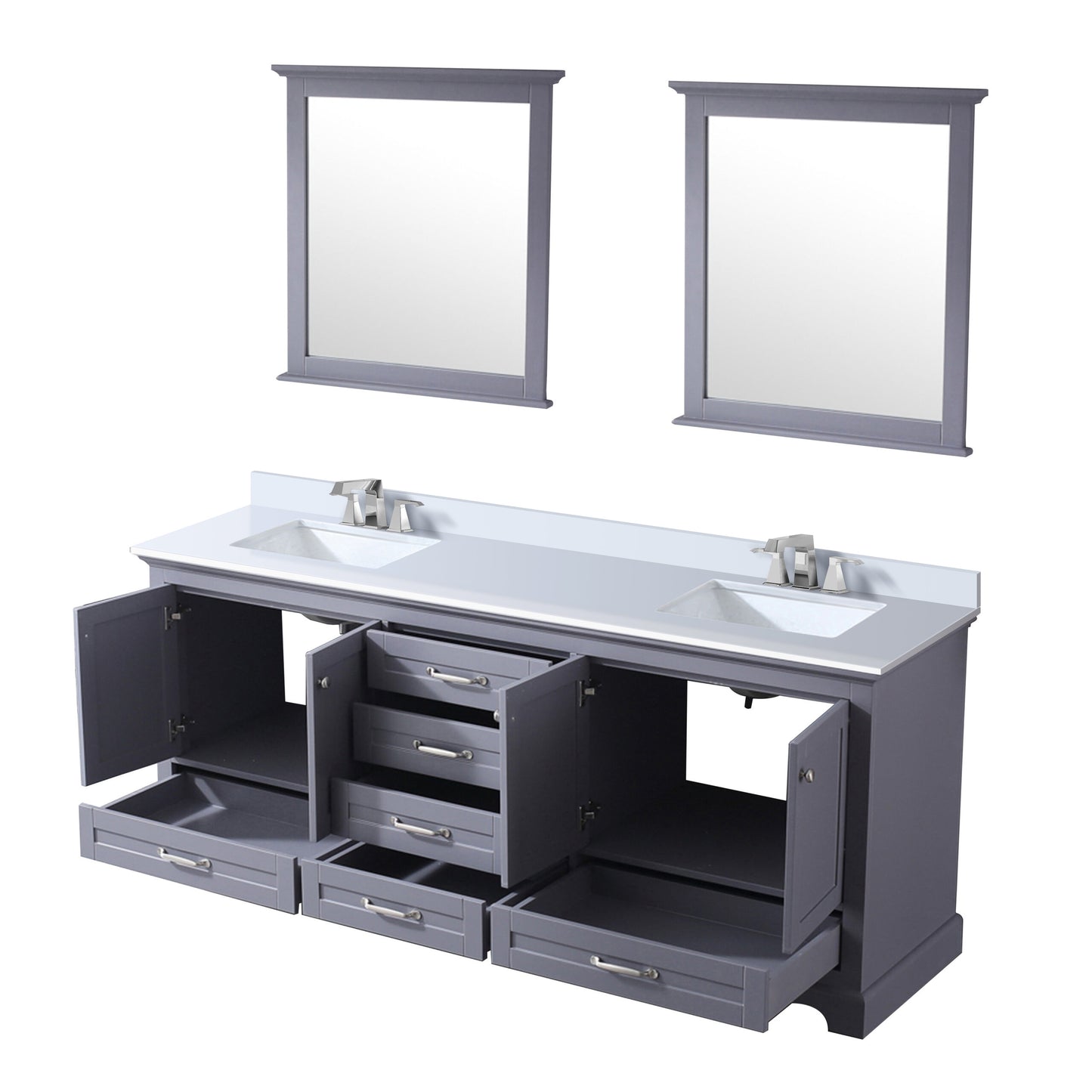Dukes 80 in. W x 22 in. D Dark Grey Double Bath Vanity