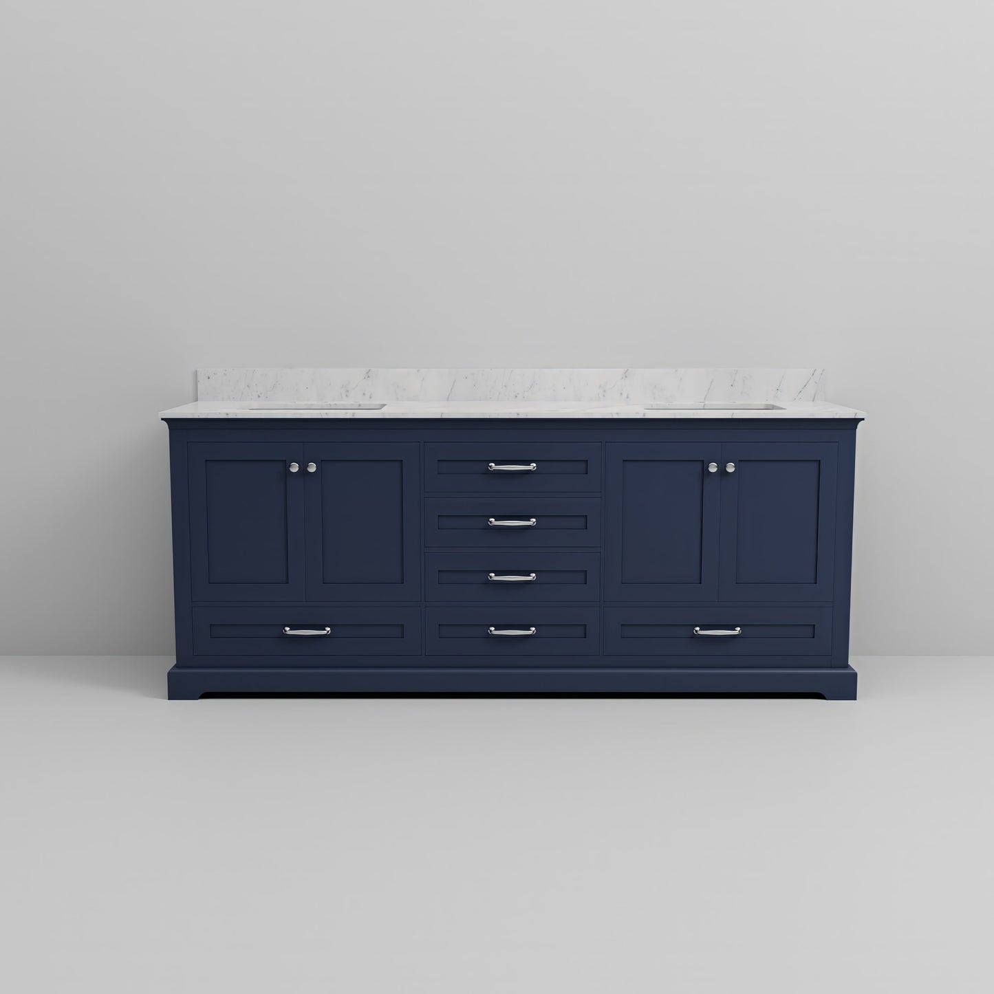Dukes 80 in. W x 22 in. D Navy Blue Double Bath Vanity