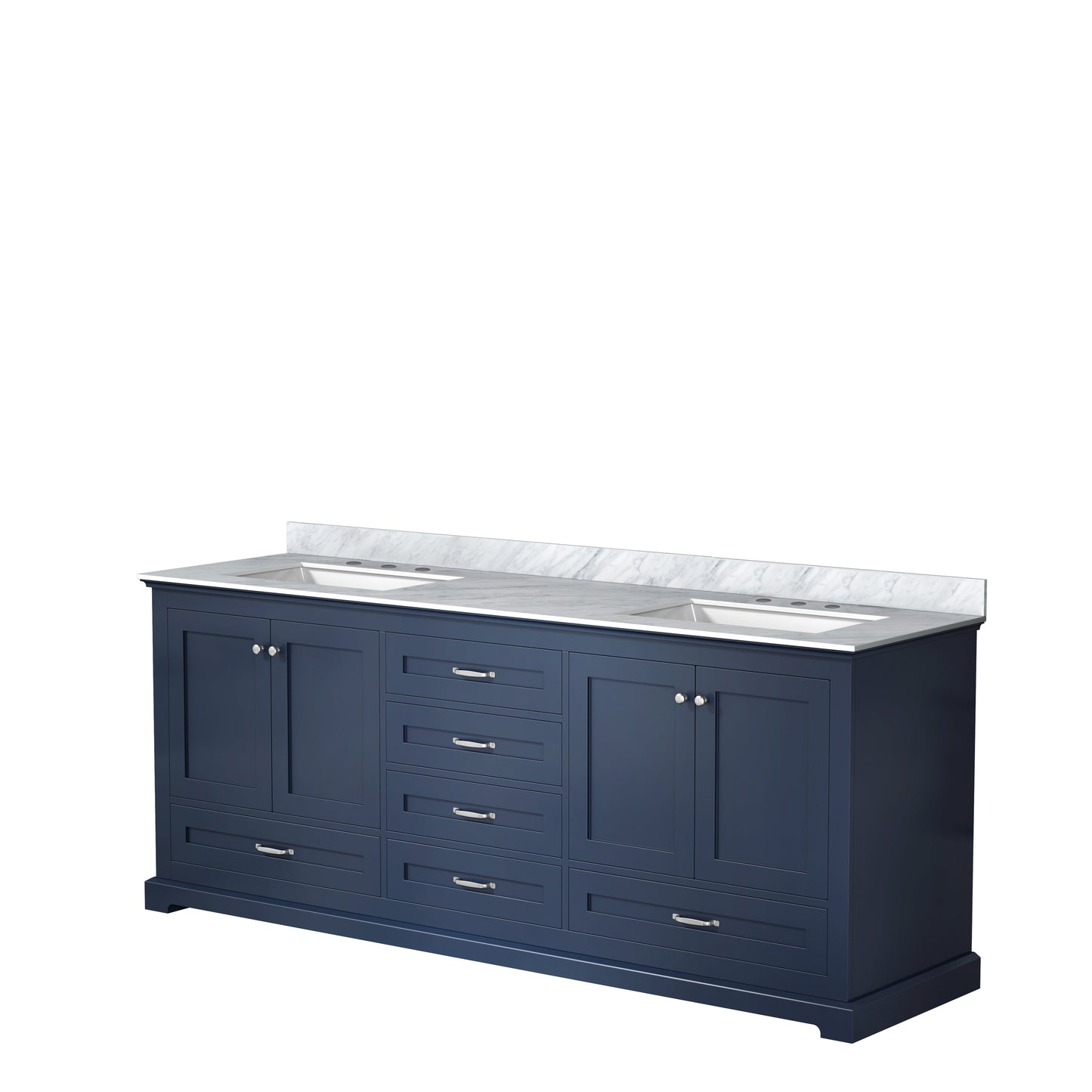 Dukes 80 in. W x 22 in. D Navy Blue Double Bath Vanity