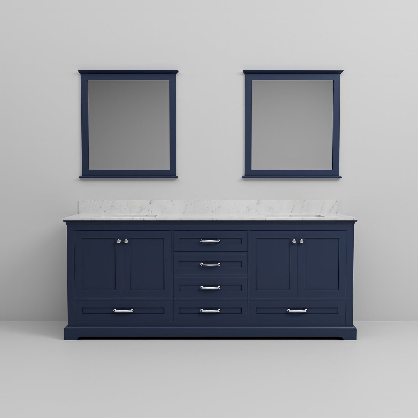 Dukes 80 in. W x 22 in. D Navy Blue Double Bath Vanity