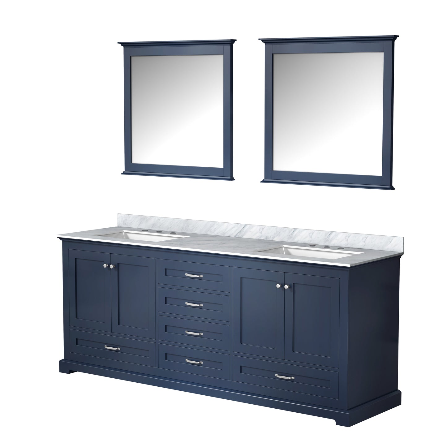 Dukes 80 in. W x 22 in. D Navy Blue Double Bath Vanity