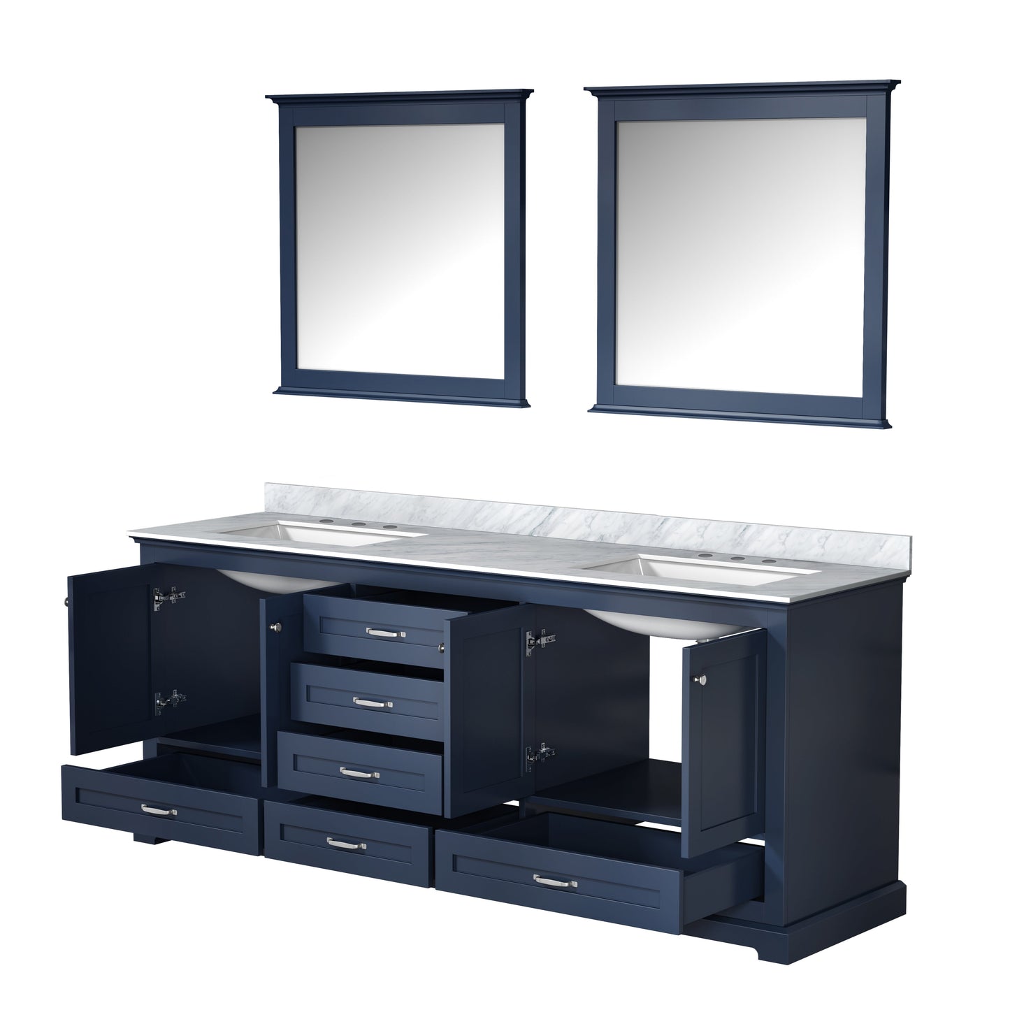 Dukes 80 in. W x 22 in. D Navy Blue Double Bath Vanity