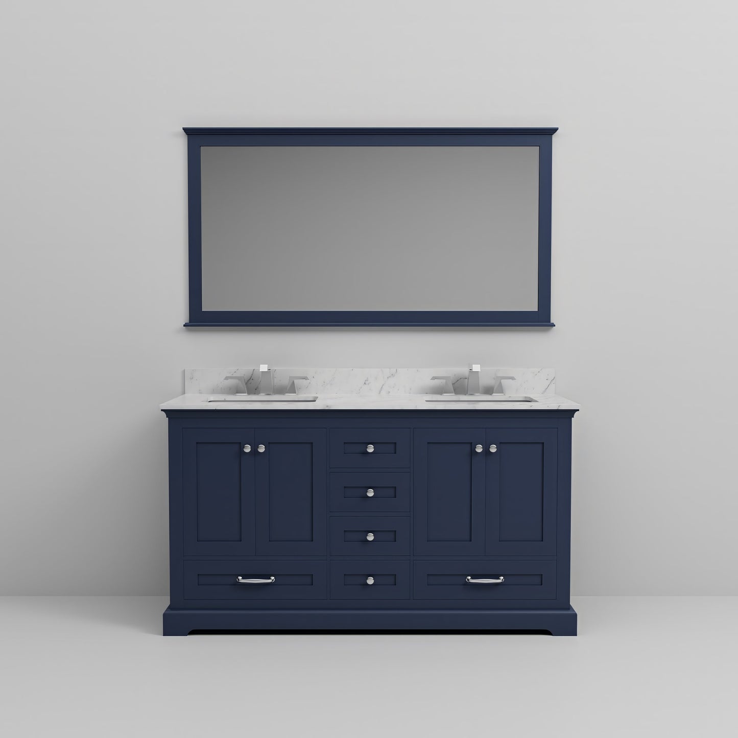 Dukes 80 in. W x 22 in. D Navy Blue Double Bath Vanity