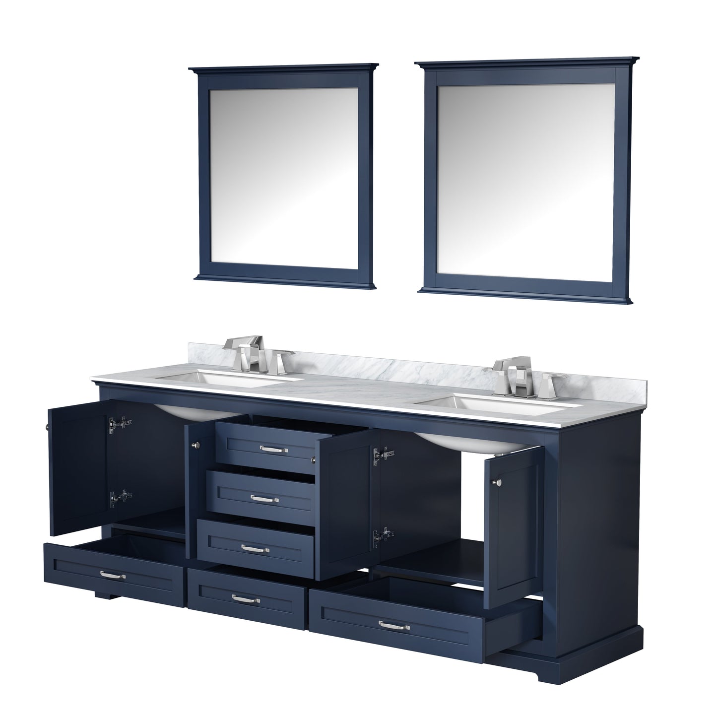 Dukes 80 in. W x 22 in. D Navy Blue Double Bath Vanity