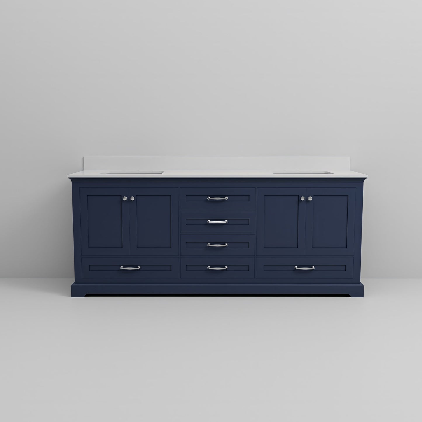 Dukes 80 in. W x 22 in. D Navy Blue Double Bath Vanity