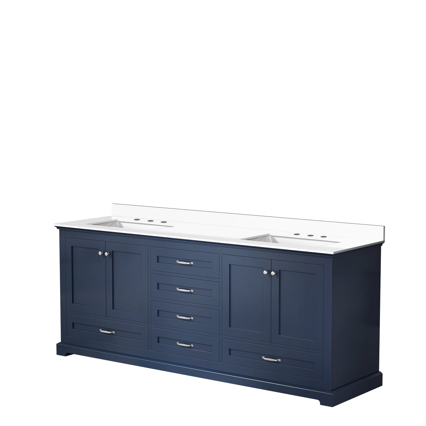 Dukes 80 in. W x 22 in. D Navy Blue Double Bath Vanity