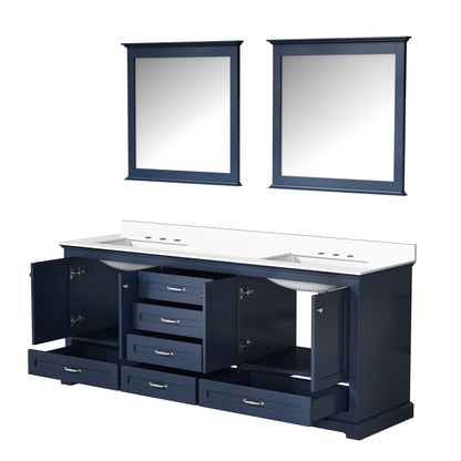 Dukes 80 in. W x 22 in. D Navy Blue Double Bath Vanity