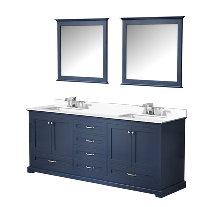 Dukes 80 in. W x 22 in. D Navy Blue Double Bath Vanity