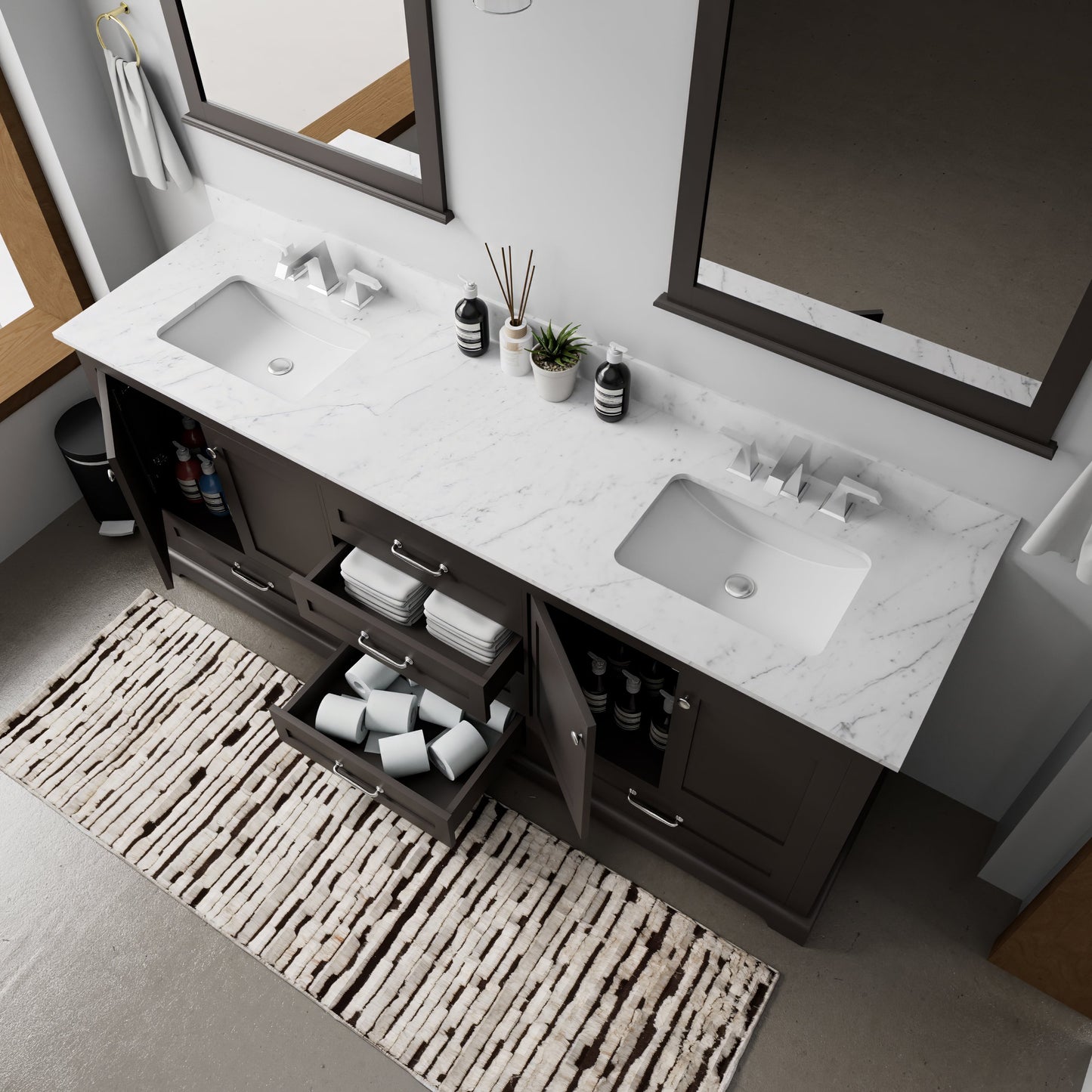 Dukes 80 in. W x 22 in. D Espresso Double Bath Vanity