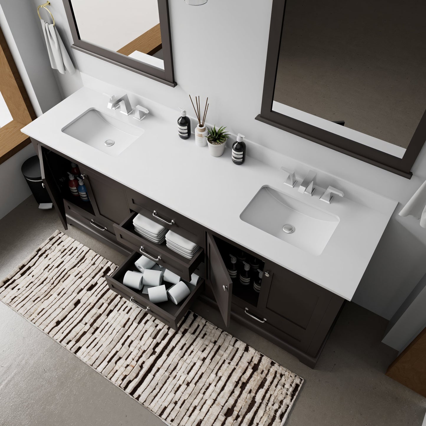 Dukes 80 in. W x 22 in. D Espresso Double Bath Vanity