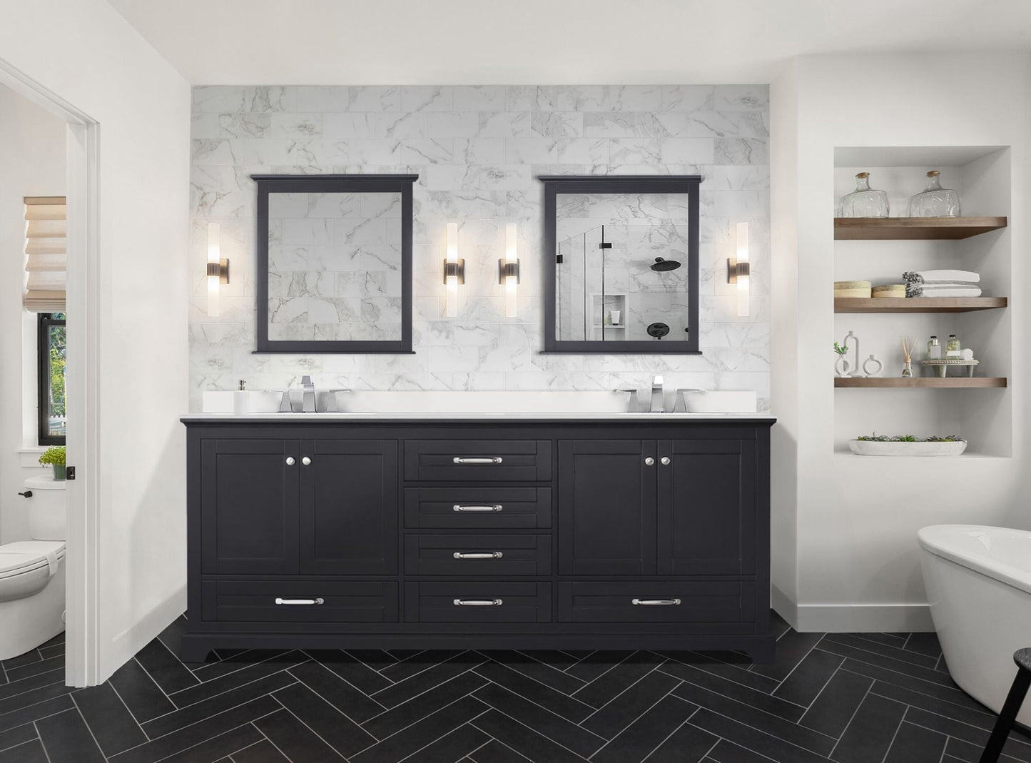 Dukes 80 in. W x 22 in. D Espresso Double Bath Vanity
