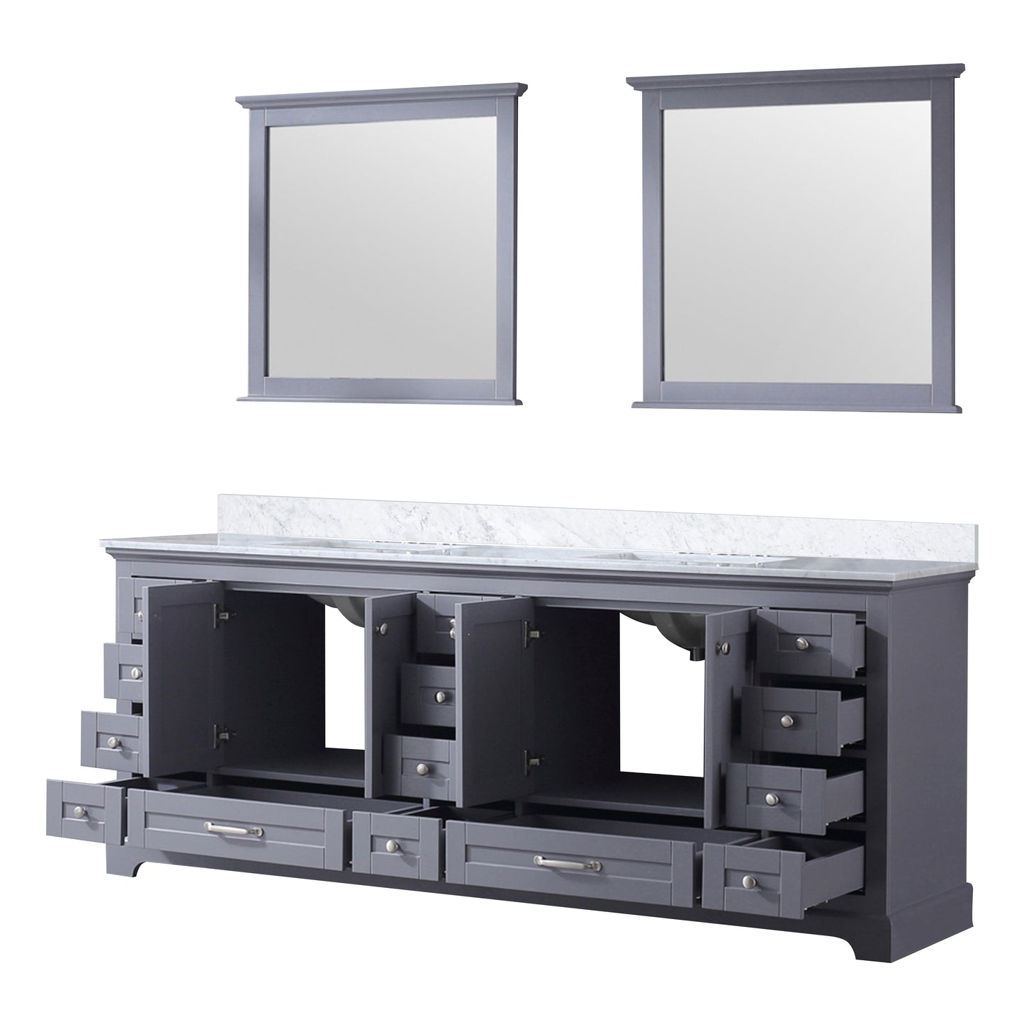 Dukes 84 in. W x 22 in. D Dark Grey Double Bath Vanity