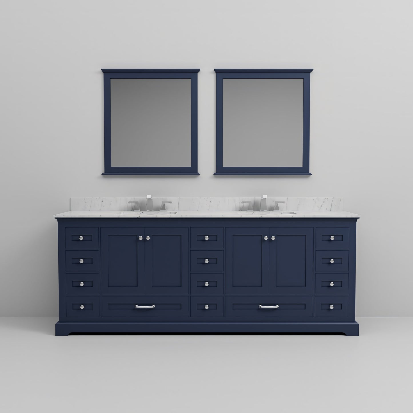 Dukes 84 in. W x 22 in. D Navy Blue Double Bath Vanity