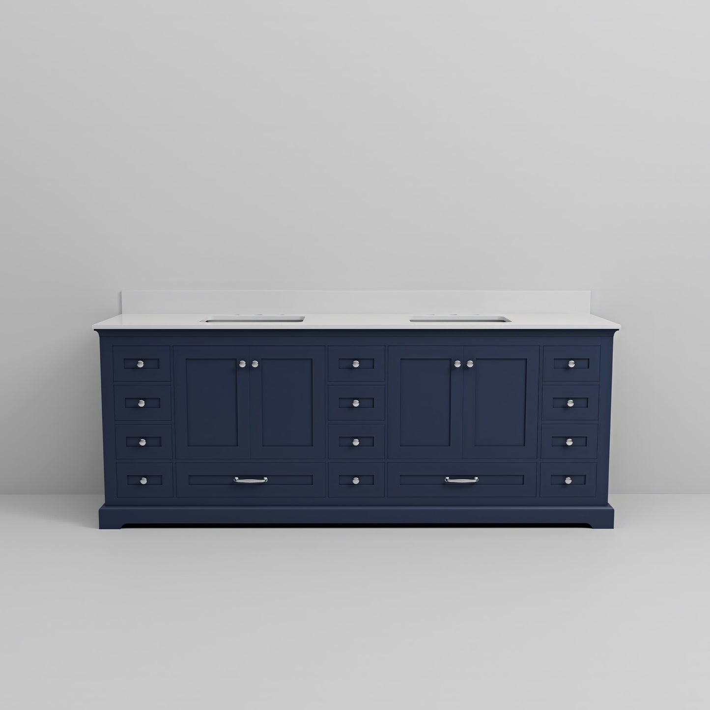 Dukes 84 in. W x 22 in. D Navy Blue Double Bath Vanity