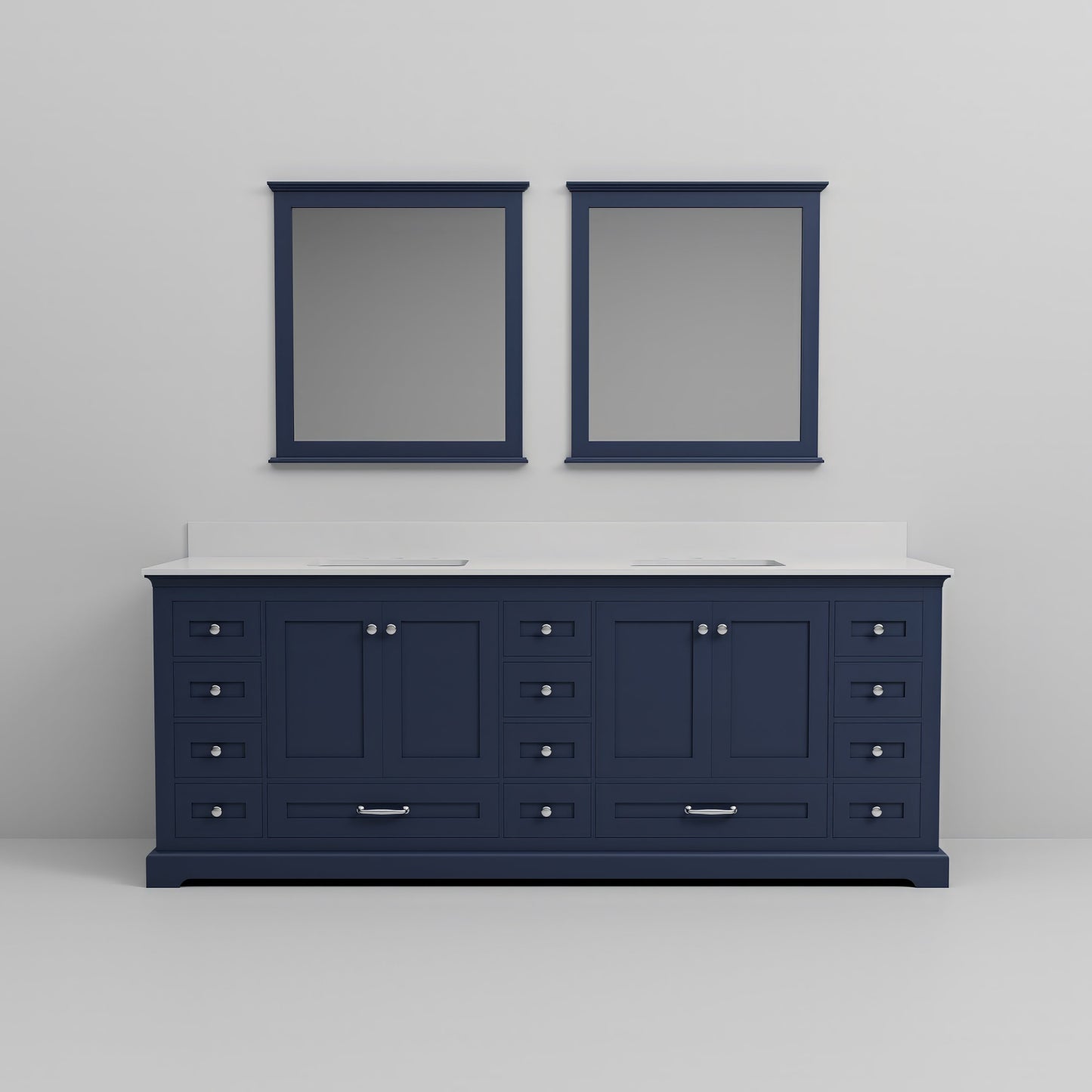 Dukes 84 in. W x 22 in. D Navy Blue Double Bath Vanity