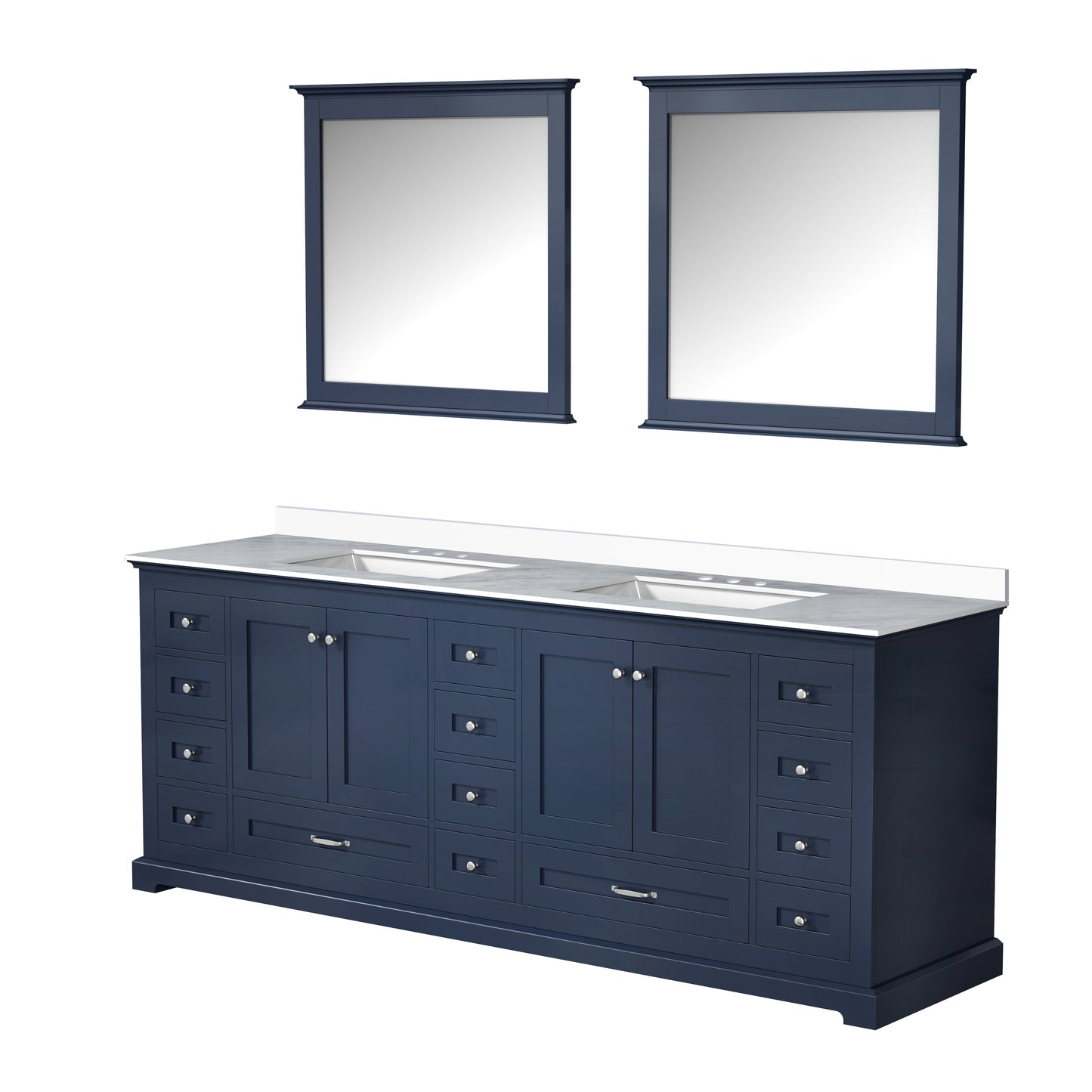 Dukes 84 in. W x 22 in. D Navy Blue Double Bath Vanity
